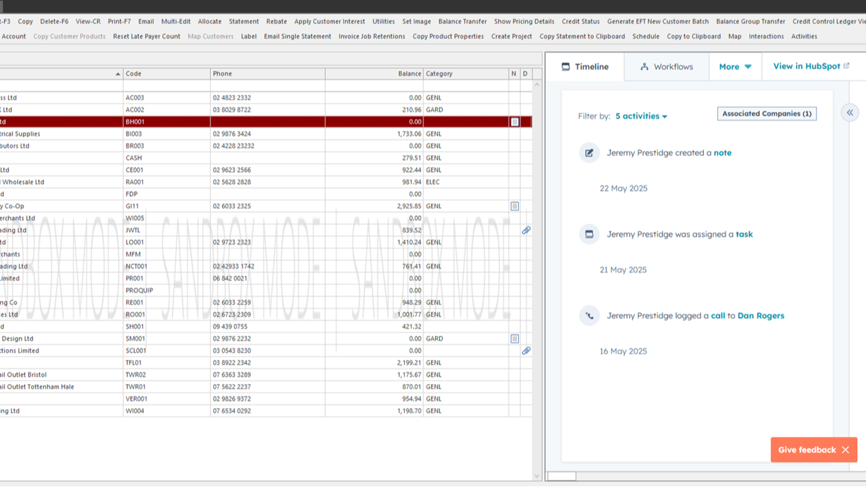 View HubSpot timeline directly within HARMONiQ